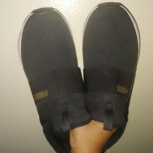 Puma Black Slip-On Sneakers